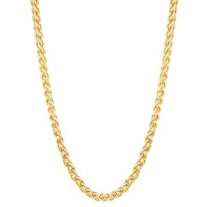 Men's Gold Plated Stainless Steel Spiga Chain Necklace (6mm) - Gold (24") - 1 of 3