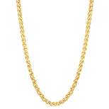 Men's Gold Plated Stainless Steel Spiga Chain Necklace (6mm) - Gold (24")
