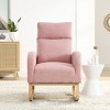 Indoor Rocking Chair Lounge Chair Rocker With Pockets,Comfy Accent Arm Chair With Solid Wood Legs,Leisure Chairs-Cuddlewood - 2 of 4