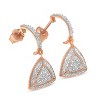Haus of Brilliance Rose Gold Plated Silver Round Cut Diamond Fashion Dangle Earrings - 3 of 4