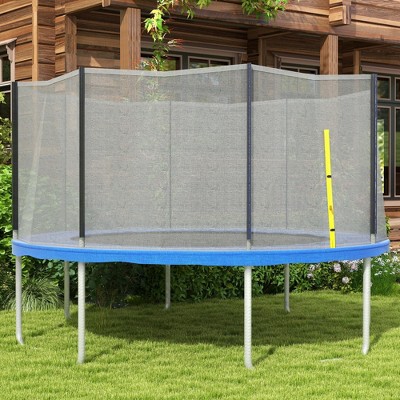 NAYSAYE Trampoline Safety Net for 14ft Round Trampoline with Zippered Entrance for Outdoor Play, Black, 167.80"*70.80"*3.20"