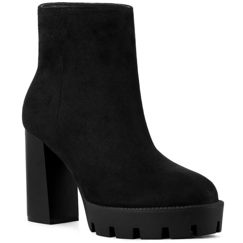 Perphy Women's Platform Round Toe Chunky Heels Ankle Boots : Target
