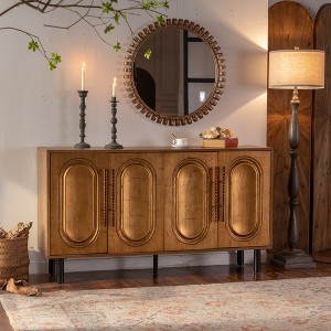 YUHAO Sideboard Buffet Cabinet with Storage, Wood Kitchen Cabinet with Adjustable Shelf,Entryway Table with 4-Door - 1 of 4