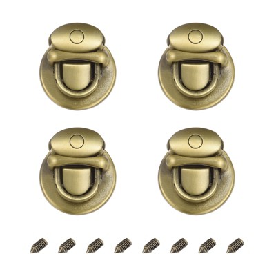 Unique Bargains Decorative DIY Handbag Purse Making Turn Lock Clasps 4 Pcs