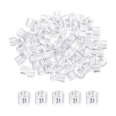 Unique Bargains Plastic Reusable Easy to Recognize Clothes Hanger Sizer Marker Garment Color Coding Clear 100 Pcs