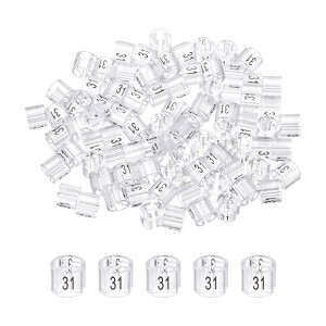 Unique Bargains Plastic Reusable Easy to Recognize Clothes Hanger Sizer Marker Garment Color Coding Clear 100 Pcs - 1 of 4