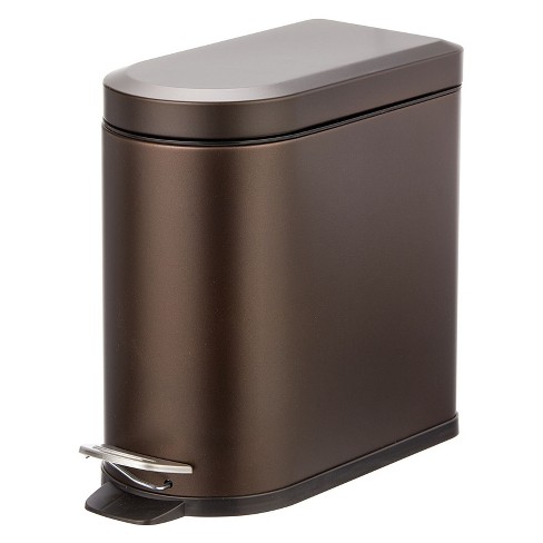 Mdesign Small 1.3 Gallon D-shape Steel Metal Step Trash Can For ...