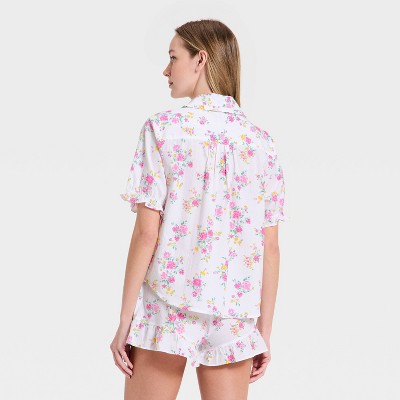Women’s Mommy & Me Ruffle Short Sleeve Notch Collar Shirt and Shorts