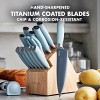 GreenPan Titanium Cutlery Ultimate 16pc Knife Block Set Blue Haze: Stainless Steel Blades, TPR Handles, Hand Wash - 2 of 4