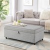 Vynxaria Large  Sofa Ottoman , Storage Ottoman With Wheels For Living Room,Lounge Ottoman, Large Comfort Couch  Ottoman Bench - Gray - 3 of 4
