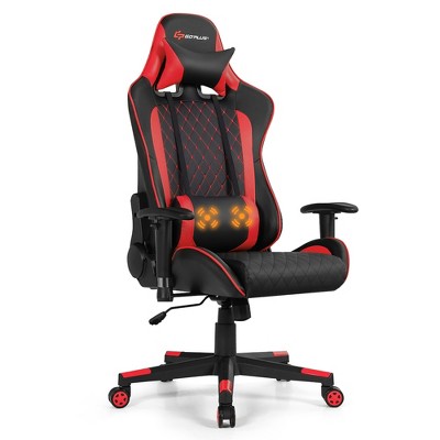 Costway  Gaming Chair Reclining Racing Chair w/Lumbar Support and Headrest White