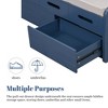 Storage Bench, Soft Storage Bench With Detachable Cushion Seat, 2 Drawers, Hidden Storage Space, Shoe Entryway Bench For Living 4.6"H, Navy - 4 of 4