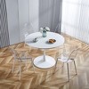 Spoon Shaped Plastic Dining Chair, Set of 4, Metal & Wood Leg, Some Have Soft Cushions - 3 of 4