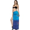LA LEELA Women's Wrap Sarong Swimwear Cover up Wraps One Size Blue X925 - 2 of 4
