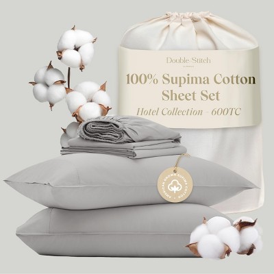 Double Stitch 100% American Supima Cotton Sheet Set