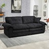 TiramisuBest 84" Chenille Sofa Small Sofa Loveseat Deep Seat Sofa Couch with 2 Throw Pillows & Memory Foam for Living Room Apartment Office-Black - 3 of 4