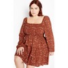 Women's Plus Size Dahlia Mini Print Dress - spice | CITY CHIC - 3 of 4