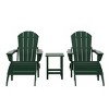 WestinTrends Malibu HDPE Outdoor Patio Folding Poly Adirondack Chairs with Ottomans and Side Table (5-Piece Conversation Set) - 3 of 4