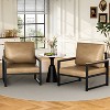 Hooseng Modern Style Living Room Accent Chair With Faux Leather Upholstery And High Density Sponge Padding, Cozy Armchair With Robust Metal Frame - 4 of 4