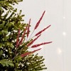 Allstate Floral Glitter and Sequin Artificial Leaf Sprigs Christmas Spray - 34" - Red - 2 of 4