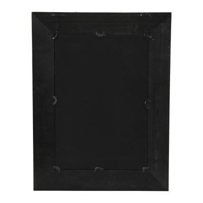 Black Firwood and Rattan Rectangular Wall Mirror