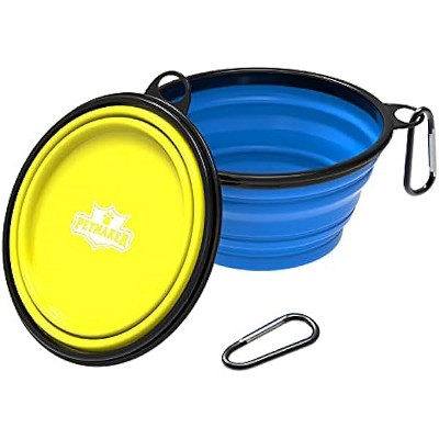 PETMAKER Collapsible Pet Bowls - Portable Silicone Food and Water Dog Bowl Set for Travel - 2 Pack
