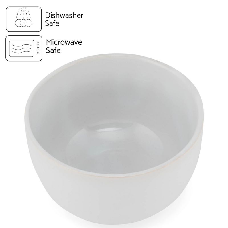 Elanze Designs Bistro Glossy Ceramic 4 inch Dessert Bowls Set of 4, White, 2 of 7