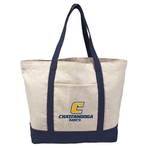 University of Tennessee at Chattanooga Primary Logo Canvas Tote Bag With External Pocket, Reusable Shoulder Bag for Shopping, School, Beach - 1 of 4