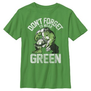 Boy's Marvel St. Patrick's Day Hulk  Don't Forget To Wear Green T-Shirt - 1 of 4