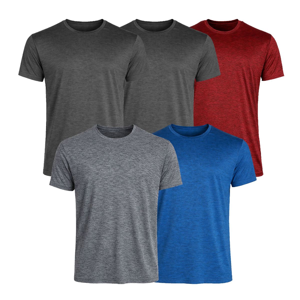 Galaxy Kick Start Gear Men's Short Sleeve Moisture-Wicking Quick Dry Performance Crew Neck Tee-5 Pack - thumbnail 5