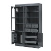75" H Tall Pantry Cabinet with Glass Doors & Shelves and 4 Drawers, Freestanding Buffet Large Kitchen Hutch Storage Cabinet - 3 of 4