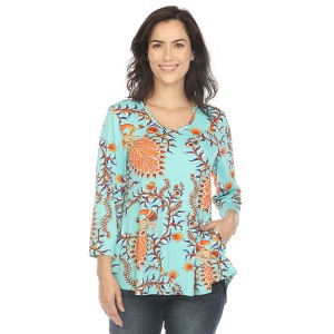 White Mark Women's Vibrant Boho Swing Top - 1 of 4