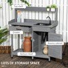 Aghana Digitals Outdoor Fir Wood Potting Bench with Removable Sink, Faucet, Storage Cabinet, Drawer - 4 of 4
