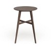 42'' Mid-Century Round Bar Table with Tapered Rubberwood Legs and Space-Saving Design for Kitchen or Dining-The Pop Home - 3 of 4