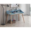 NicBex 43.3 Inch Mid-Century Wood Home Office Writing Desk with Open Shelves for Bedroom,Study Room,Office,Blue - 2 of 4