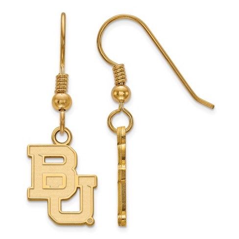 Black Bow Jewelry 14k Yellow Gold Plated Sterling Silver Baylor Bears NCAA Dangle Earring - image 1 of 3