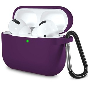 BONGEEK AirPods Pro Case Cover,Soft Silicone Protective Cases Cover Skin for Apple AirPod Pro 2 Charging Case Keychain Front LED Visible,Purple - 1 of 4