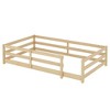 Okak Montessori Floor Bed Twin/Full Size,Modern Low Profile Toddler Bed with Safety Rails, Solid Wood Frame for Kids Bedroom Nursery - 4 of 4
