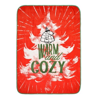 Peanuts Snoopy Warm And Cozy 45 x 60 Red Throw Blanket