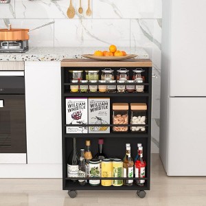 Jump Into Fun 20" Slim Storage Cart, 4 Tier Rolling Cart With Wheels, Narrow Laundry Cart With Handle, Pantry Shelf For Small Spaces - 1 of 4