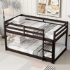 Okak Twin Over Twin Floor Bunk Bed with Ladder & Strengthened Slats,Modern Rubber Wood Bed Frame for Kids Room,Bedroom - 3 of 4