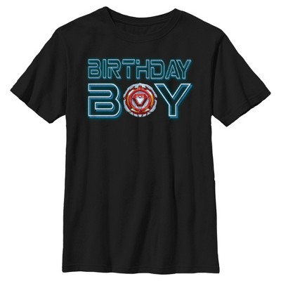 Boy's Marvel Birthday Boy Iron Man Core T-shirt : Target