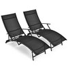 Costway 2PCS Patio Folding Lounge Chair Chaise Recliner Adjustable Stackable W/Armrest - 4 of 4