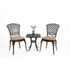 SKRAN 20'' Set of 3 Bistro Set Table and Chairs,Outdoor Patio Set,Rust Proof Cast Aluminum Bistro Set with cushion for Outdoor, Garden, Patio, black - 2 of 4