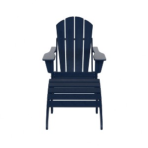 WestinTrends Malibu HDPE Outdoor Patio Folding Poly Adirondack Chair with Ottoman (2-Piece Set) - 1 of 4