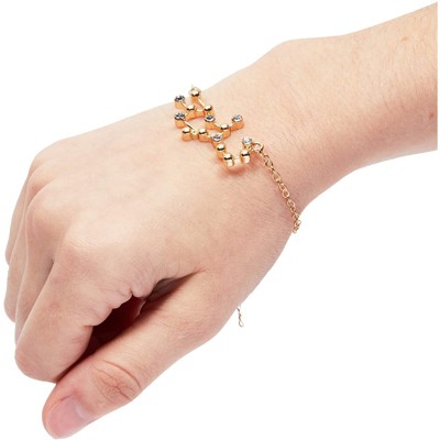 Zodaca 2 Piece Virgo Zodiac Necklace and Bracelet Jewelry Set for Women, Gold