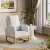 Nursery Rocking Chair, Comfy Upholstered Glider Rocker Armchair with High Back and Side Pocket for Living Room Bedroom - 2 of 4