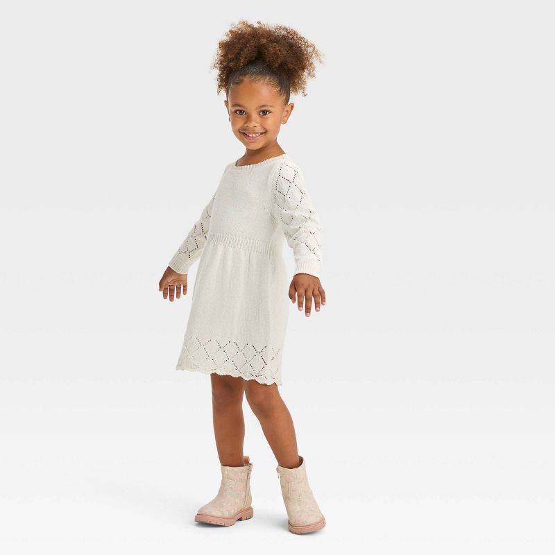 Toddler Girls' Crewneck Sweater Dress - Cat & Jack™, 4 of 11