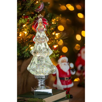 Cypress Home Led Liquid Motion Glitter Christmas Tree Table Decor