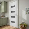 Wooakway 36"W × 80"H 4-Lite Exterior Frosted Glass Prehung Front Entry Door Primed Interior Fiberglass Entrance Door - 2 of 4